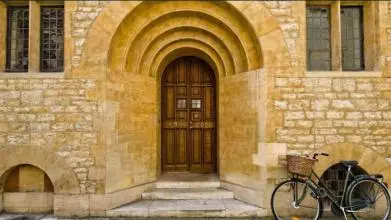 Front door of an old building