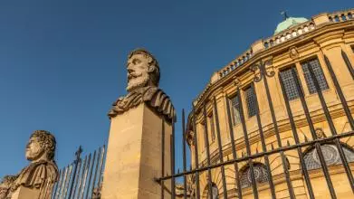 Emperor heads outside the Sheldonian Theatre Oxford
