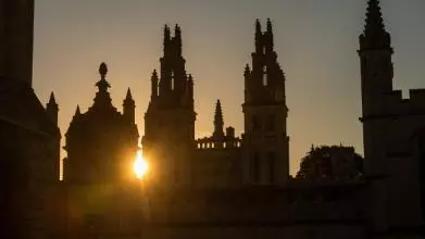 Oxford skyline at sunset