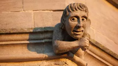 A grotesque on New College Chapel tower
