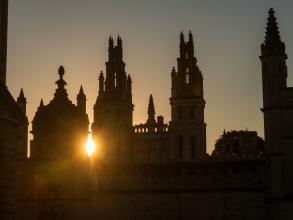 Oxford skyline at sunset